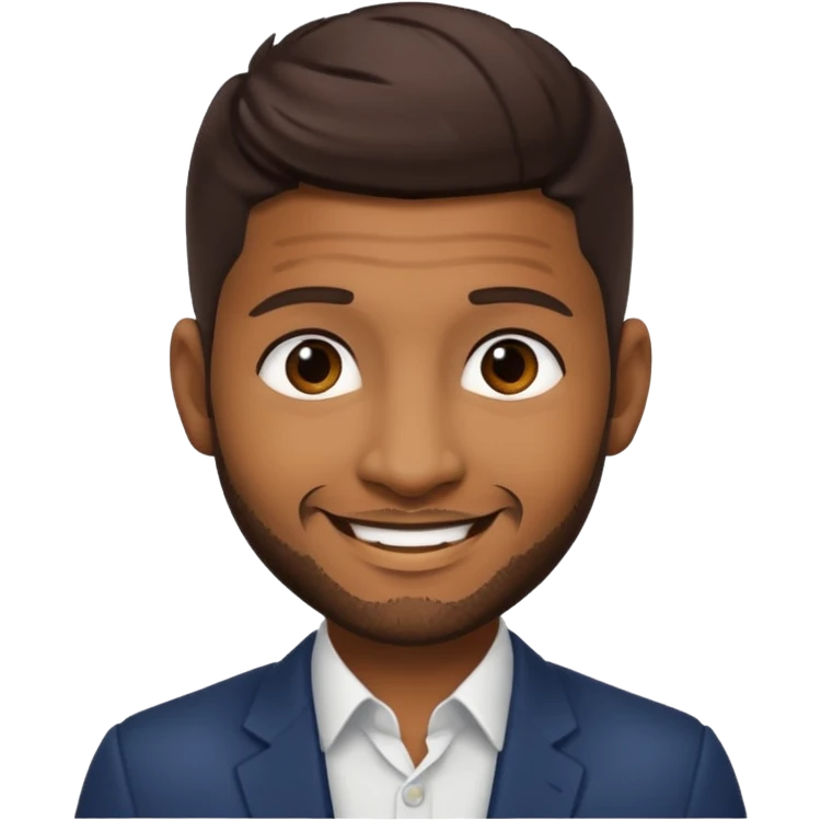 Usher with dark brown hair emoji