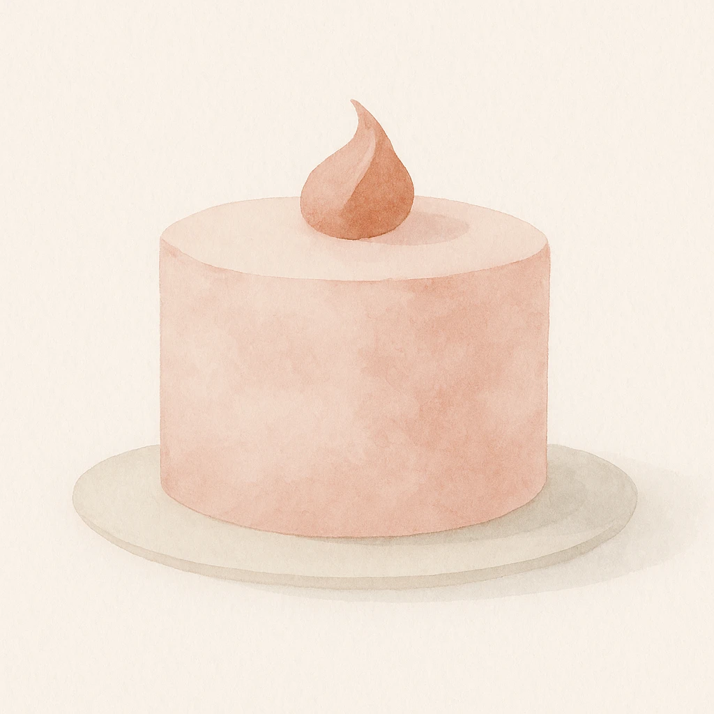 a pink cake, watercolor art style emoji