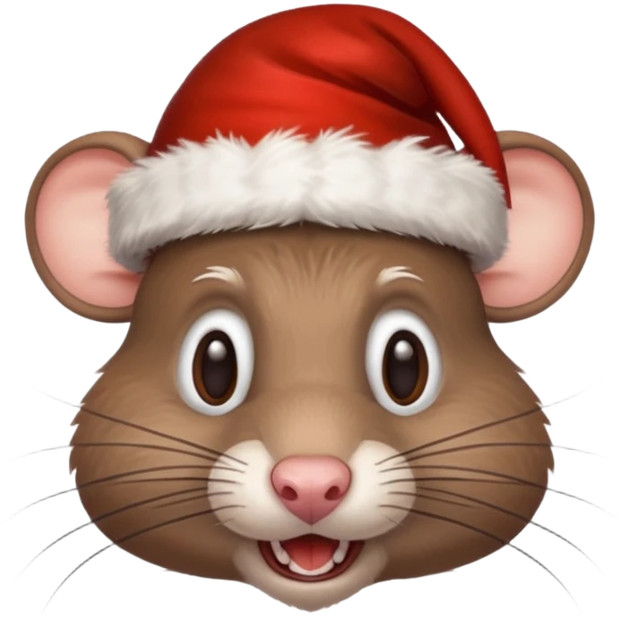 Crazy rat with Christmas hats emoji