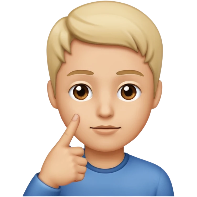Палец указывает на щеку  emoji