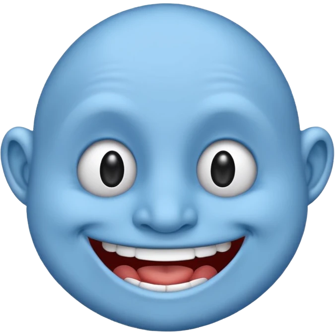 Blue emoji troll face emoji
