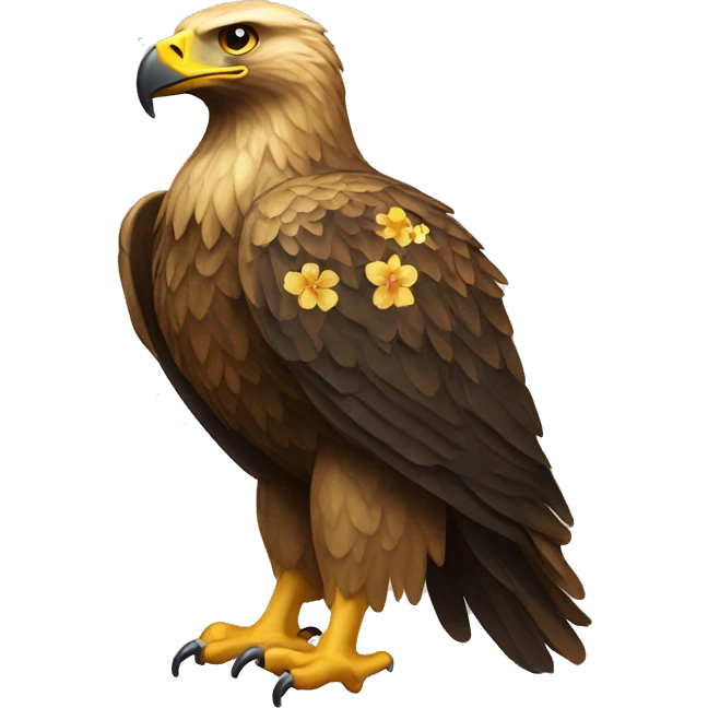 Golden eagle with flower pattern on its wings  emoji