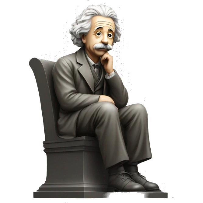 sitting philosopher-statue as albert einstein emoji