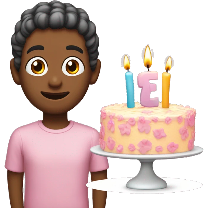 Pastel de cumpleaños con velas  emoji
