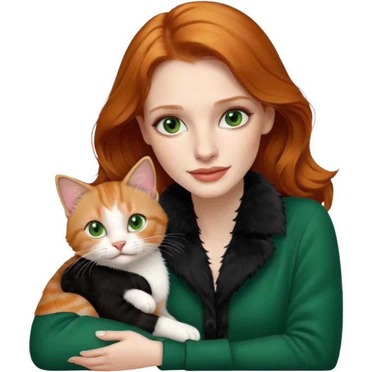 Jessica Chastain, with cute cat emoji