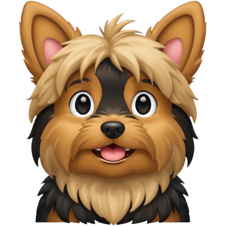 yorkie with ears happy emoji