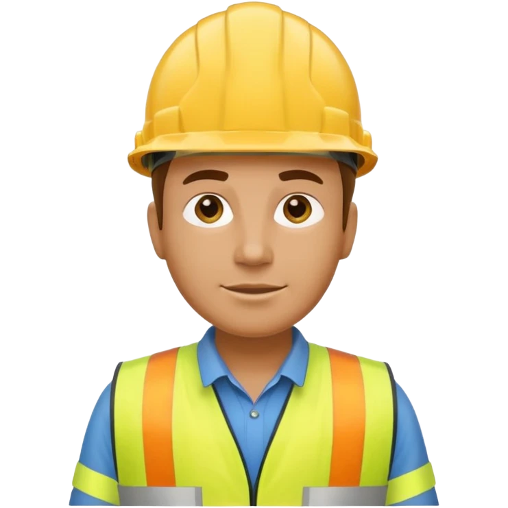Construction worker in yellow hard hat and vest emoji