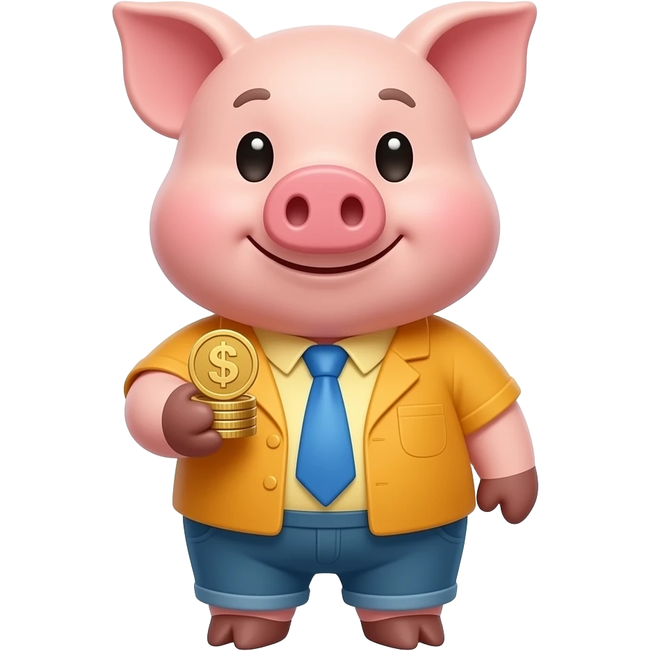 coins pig emoji