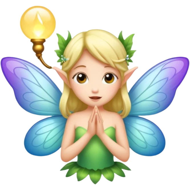 fairy character whisper pose with glow emoji