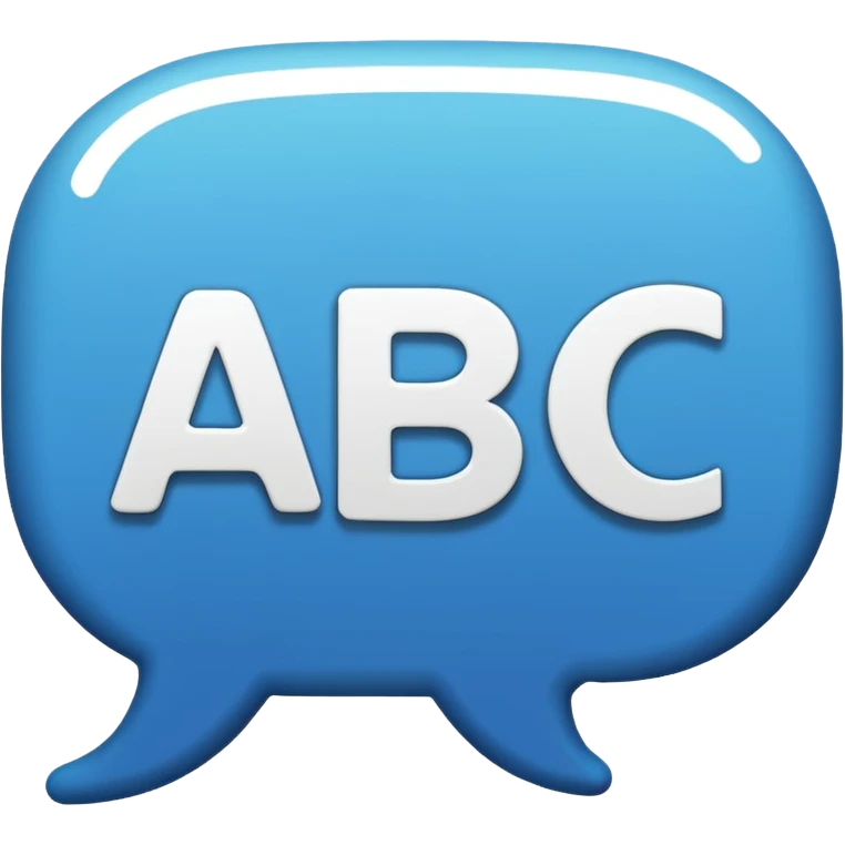 Abc with a speech bubble emoji