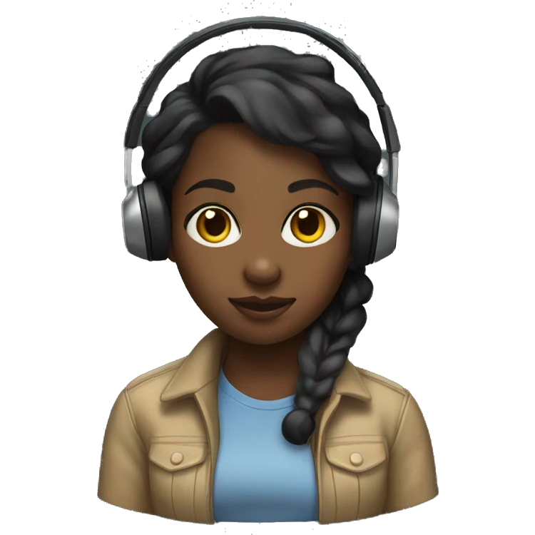 Black girl with trucker headset  emoji