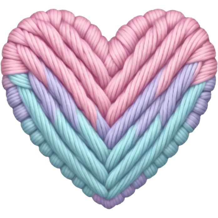 Pastel knit heart emoji