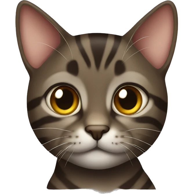 Dark brown tabby cat emoji
