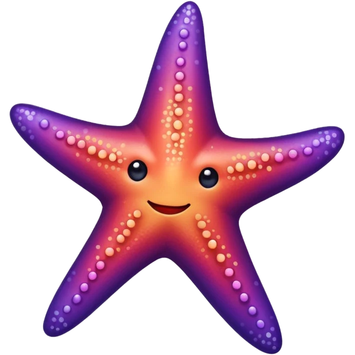 color gradient between red and purple glitter cute starfish emoji