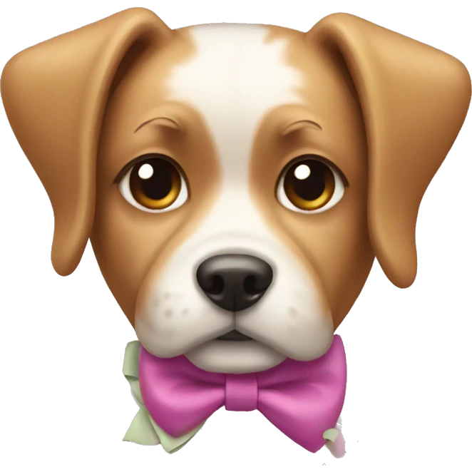 Dog with bow  emoji