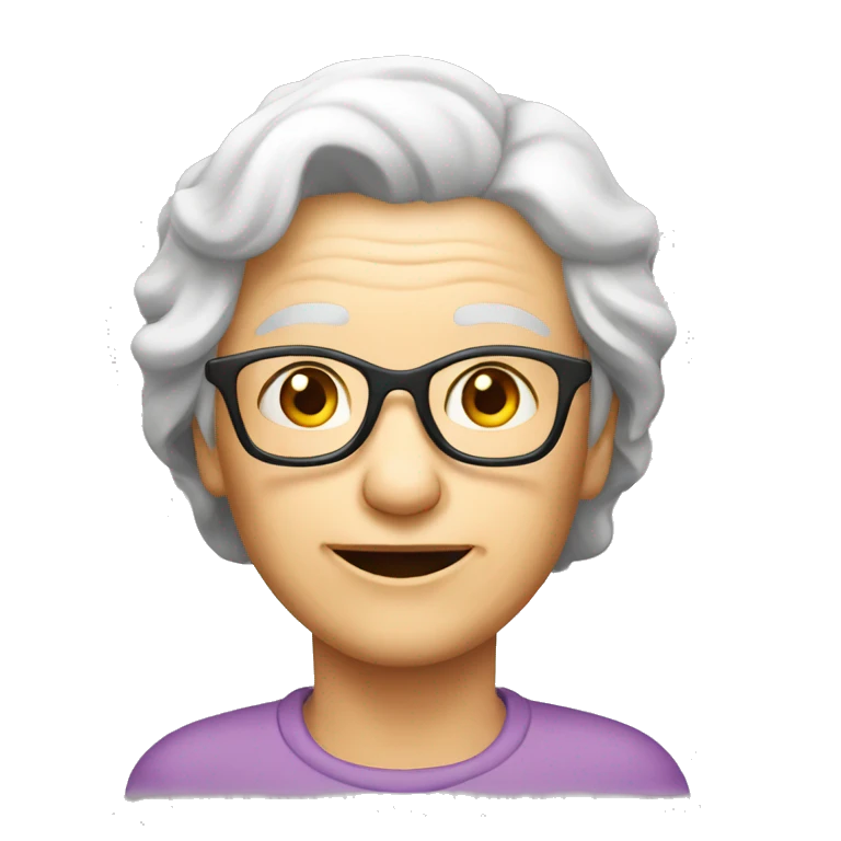 Oma mit Krückstock emoji
