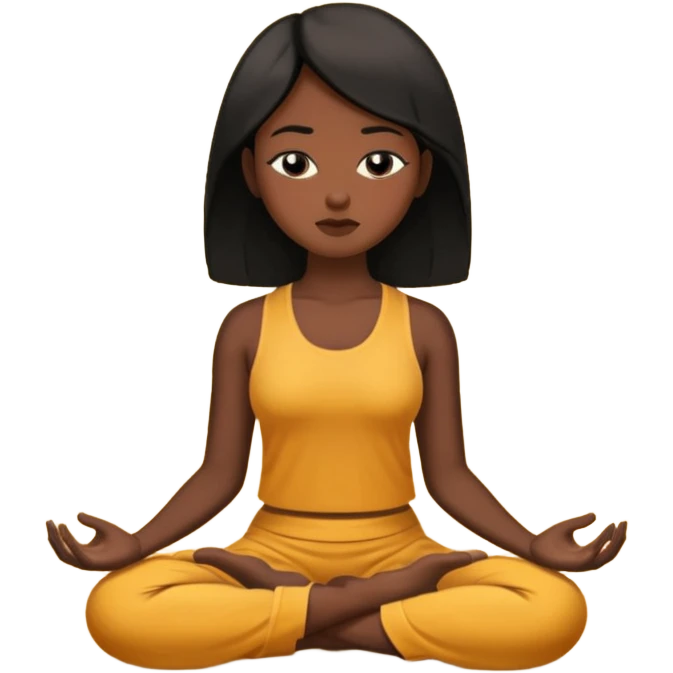 명상하는 검은긴생머리 여자 emoji