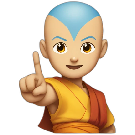 aang showing the middle finger emoji