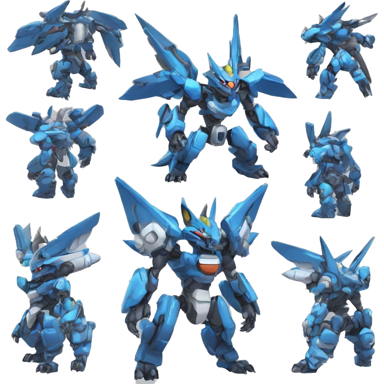 WereGarurumon-Lucario-Medabot-Mecha full body emoji