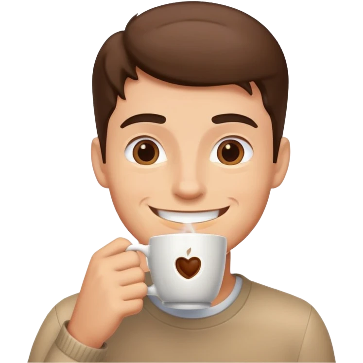 Guy drinking coffee  emoji