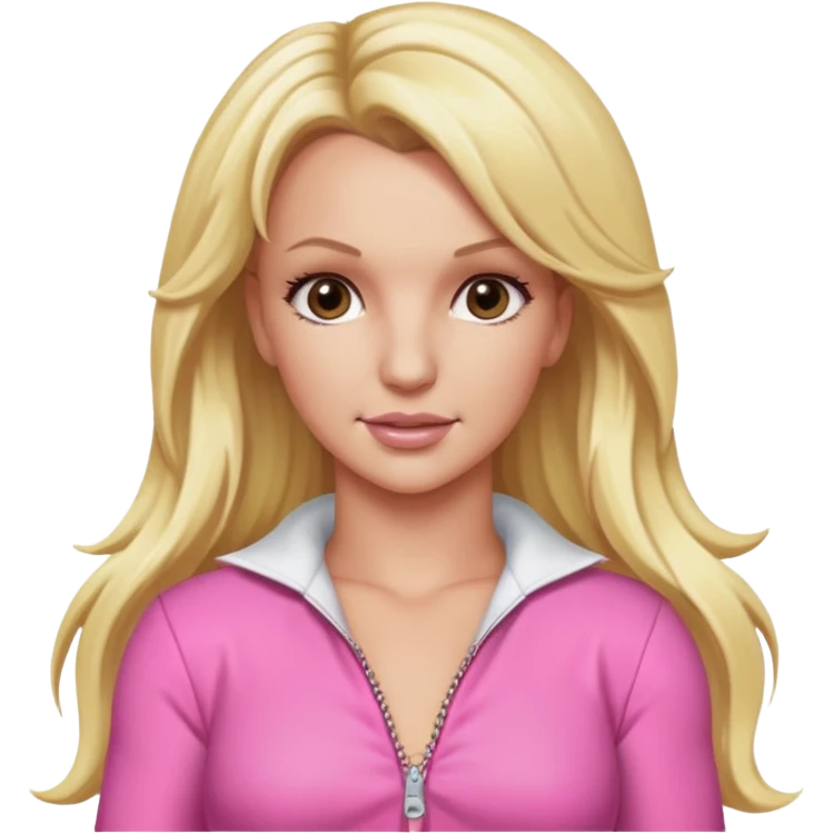 Britney Spears long blonde hair, pink outfit emoji