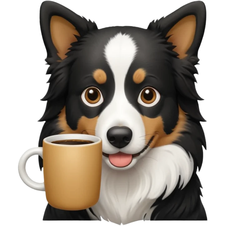 Border collie café con blanco emoji