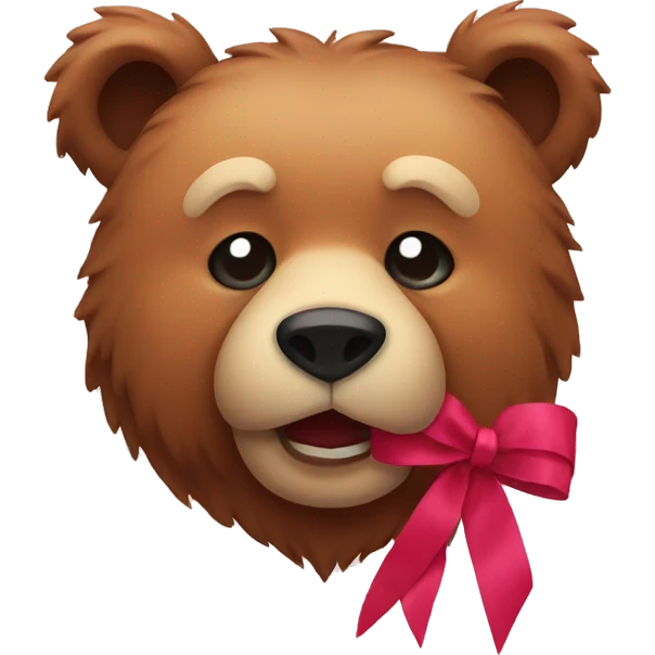 Bear with ribbon emoji