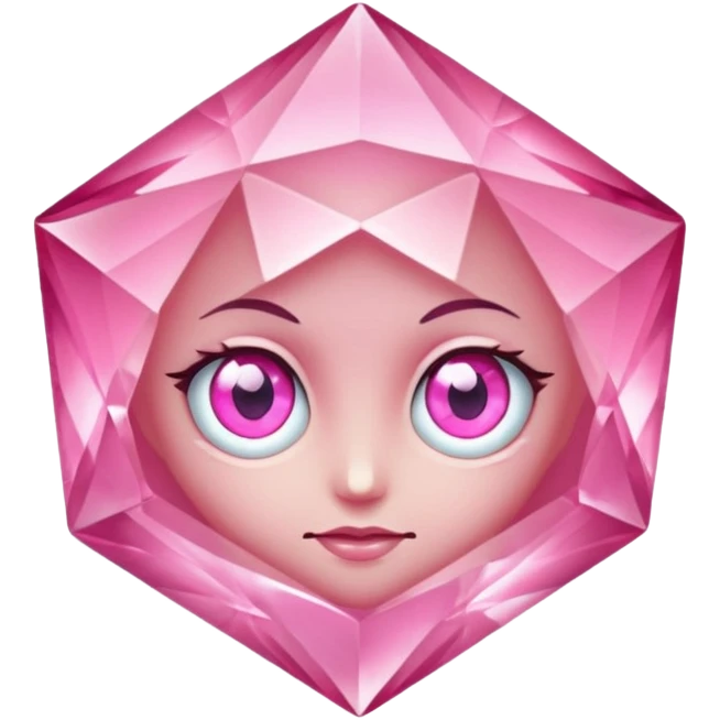 pink diamond with eyes but no face and beautiful emoji