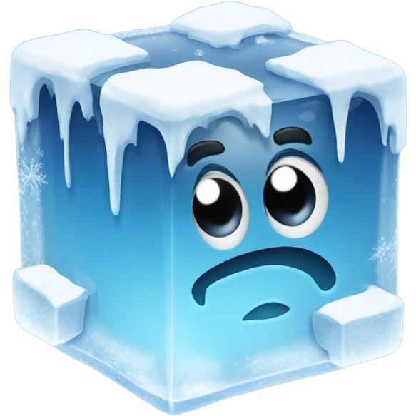 Alabama state as an ice cube in the snow emoji