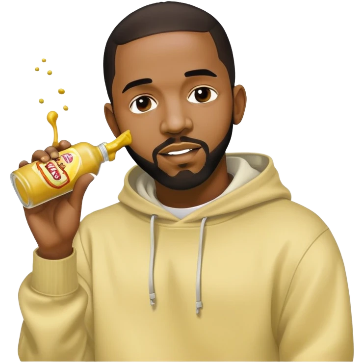 Kendrick Lamar throwing mustard on Drake emoji