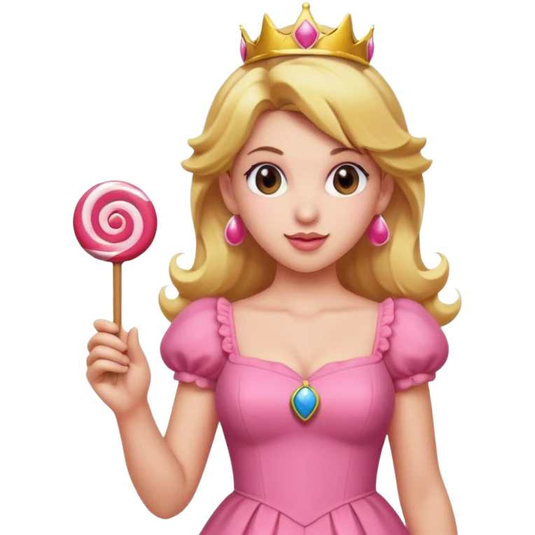 Princess peach with a lollipop emoji