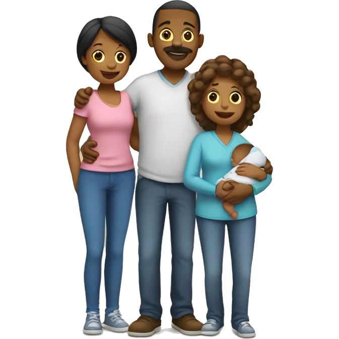 Dad,mom and little baby emoji