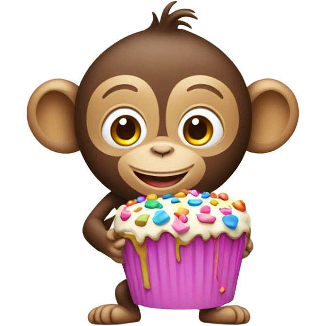 Monkey holding a cake emoji