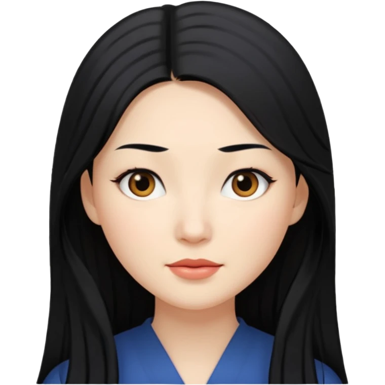 Que sea una mujer blanca pelo negro y largo y medio achinada emoji