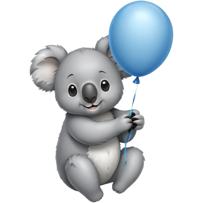 Koala hanging from balloon emoji