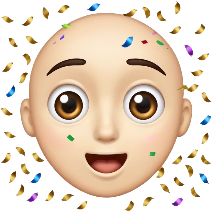 excited face with wide eyes and confetti emoji
