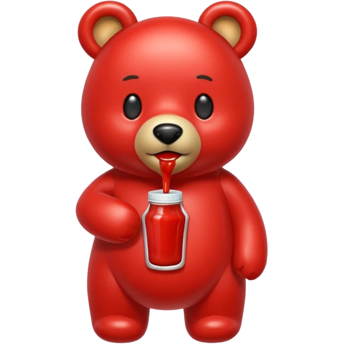 Make an emoji out of a ketchup bear. emoji
