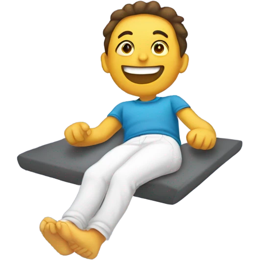 smile with feet in air emoji