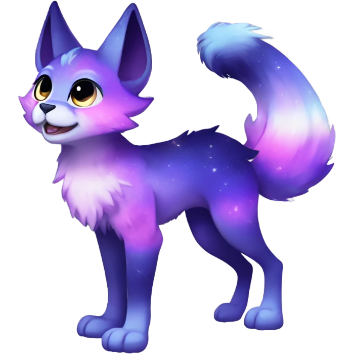 gradient-Sparkle-nebula-fursona anthropomorphic furry Fakémon full body emoji