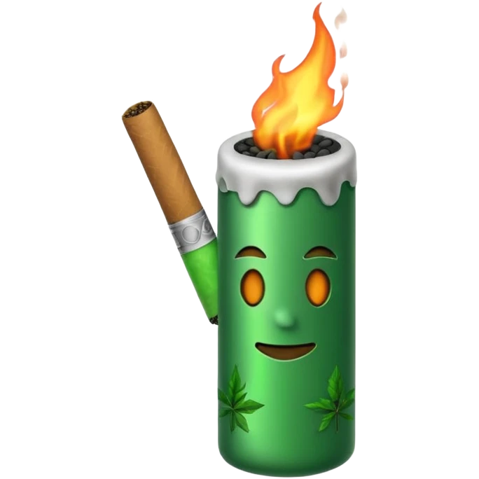 a joint by itself burning emoji