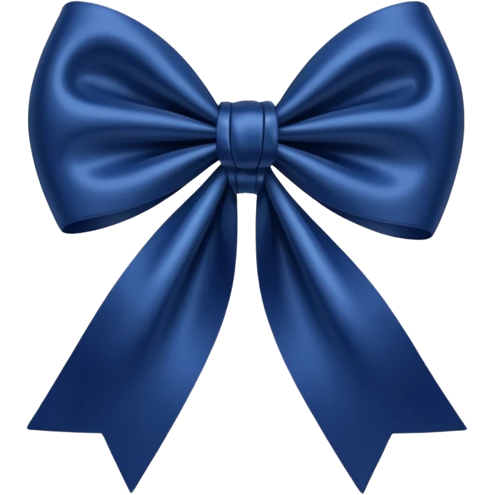 Navy blue heart bow emoji