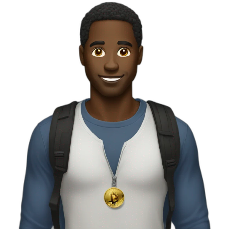 Black guy bitcoin emoji