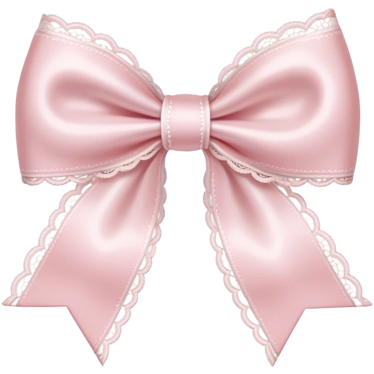light pink bow with white lace emoji