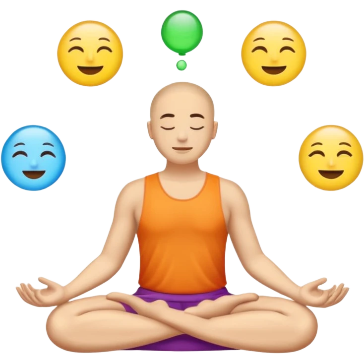  split circle: one half shows a party emoji 🎉 (pleasure), the other a person meditating 🧘 (meaning)—flat vector style, labeled “Type 1” and “Type 2.” emoji