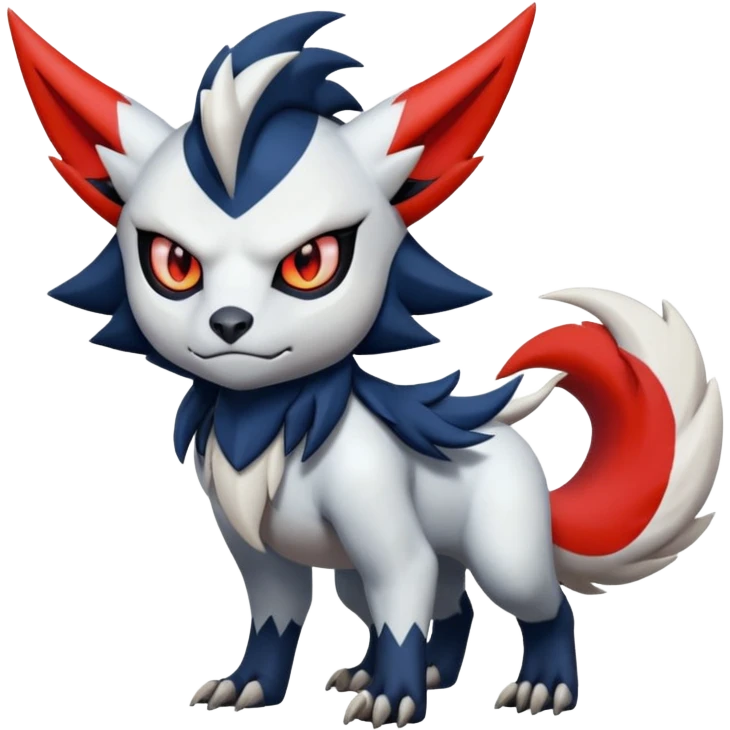 Handsome cool badass edgy Absol-Litten-Guilmon-Zangoose-Pokémon-Fakémon-fusion-hybrid-creature emoji