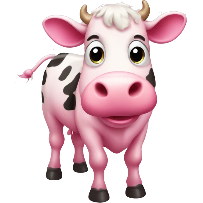 Cute pink cow emoji