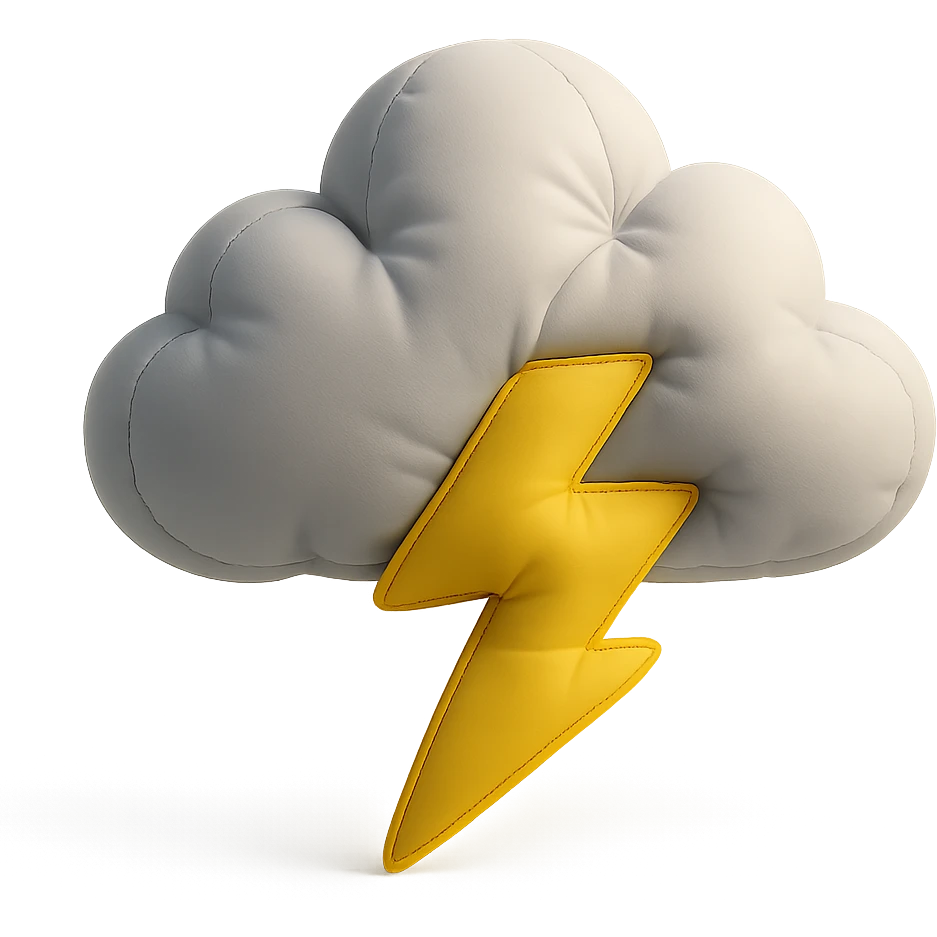 thunderstorm cloud with lightning emoji