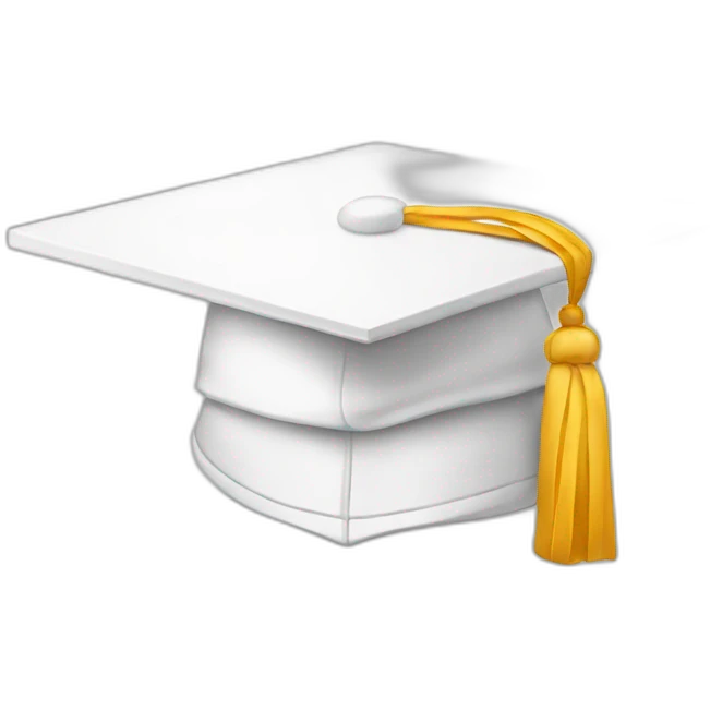 White Graduation cap emoji