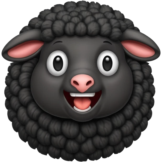 Animated black sheep laughing  emoji