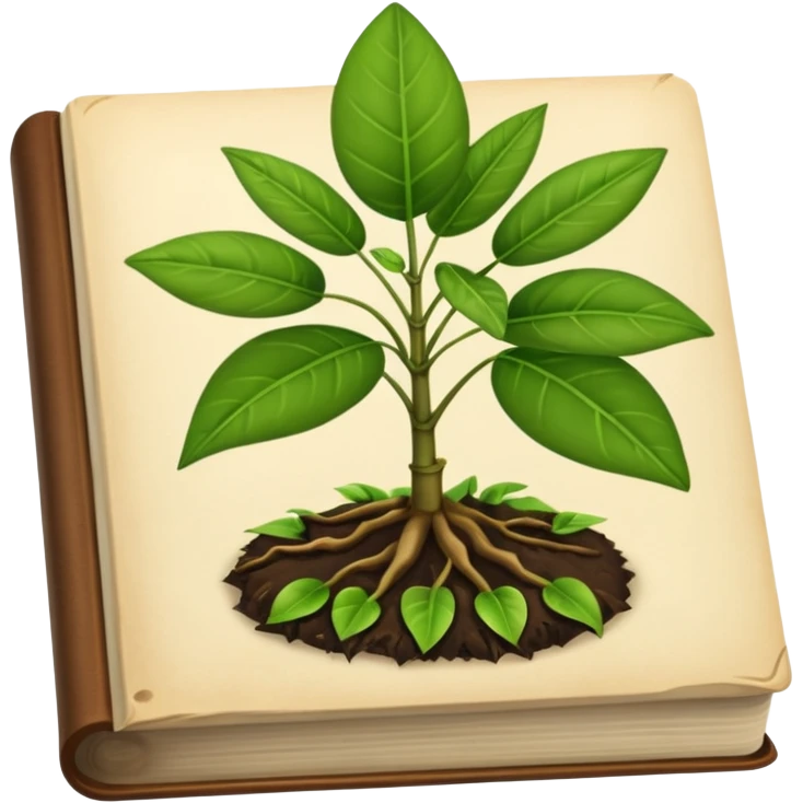 observation log with plant records. Transparent background emoji